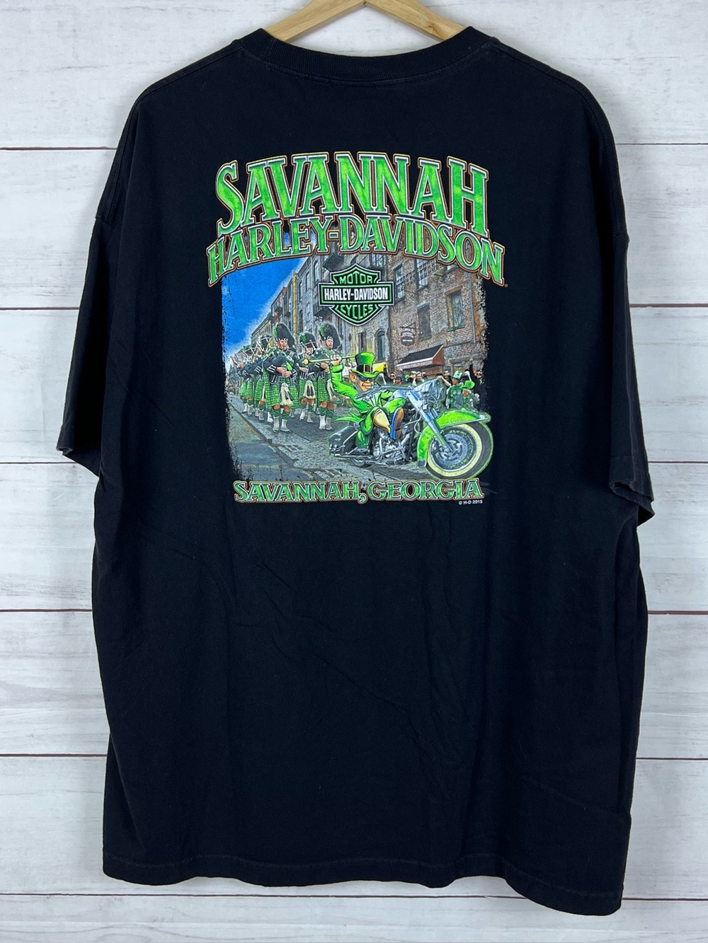 Harley Davidson Savannah Georgia St. Patrick’s Day Black T-Shirt Mens Size 2XL